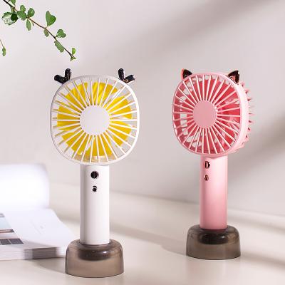 China Creative Strong Wind Small Handheld Mini USB Fan Cute Cartoon Fan Portable Charging Gift for sale