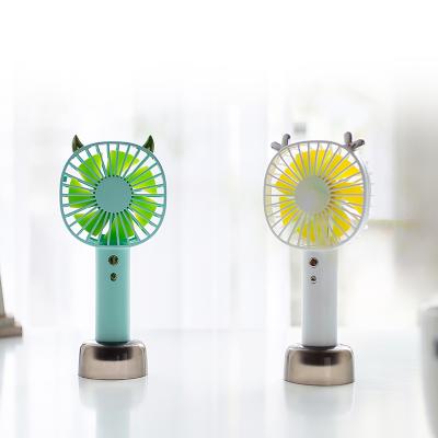 China Strong Wind Small Creative Hand-held Cute Cartoon Portable Mini Fan Usb Charging Fan Fan Gift for sale