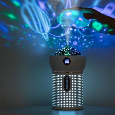 China Three-in-one car humidifier projection night light the colorful night light fine and heavy fog clean air built-in battery lo the large for sale