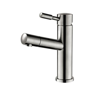 China Pull Out Spray 304 Stainless Steel Bathroom Pull Out Basin Sink Faucets Hot And Cold Water Mixer Sink Taps Wasserhahn for sale