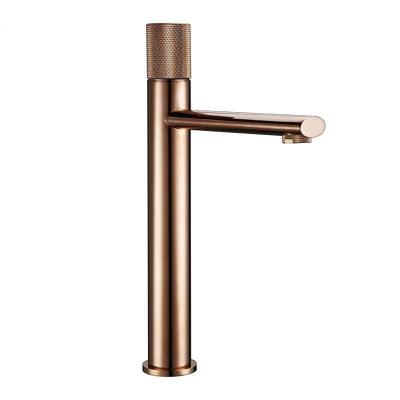 China 304 Stainless Steel Bathroom Faucets Luxury Single Handle Deck Mount Single Hole Metered Basin Faucet Hot And Cold Water Mixer Tap for sale