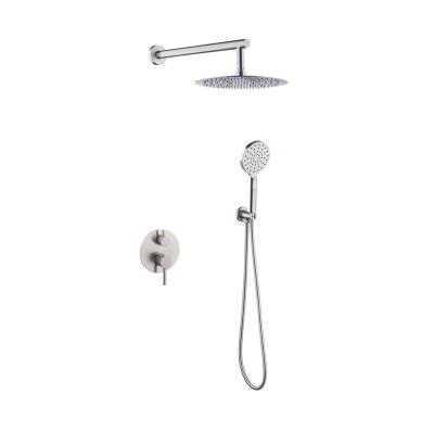 China Factory Price Luxury High Quality Single Handle Stainless Steel Wall Mount Bathroom Shower Faucet Concealed Shower Set for sale