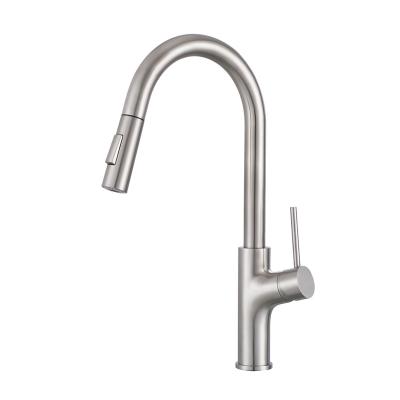 China Pull Out Spray High Quality cUPC 304 Stainless Steel Single Handle Pull Out Kitchen Sink Faucet Hot And Cold Water Mixer Tap With Sprayer for sale