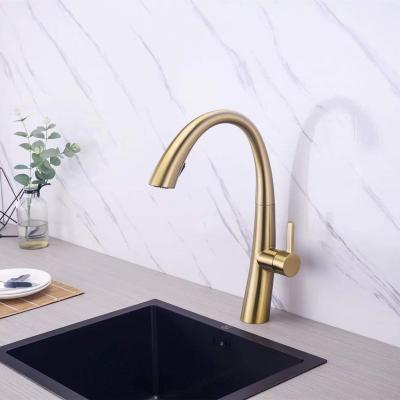 China Pull Out Spray cUPC 304 Stainless Steel Single Handle Kitchen Sink Faucet Hot And Cold Water Mixer Tap With Pull Out Sprayer for sale