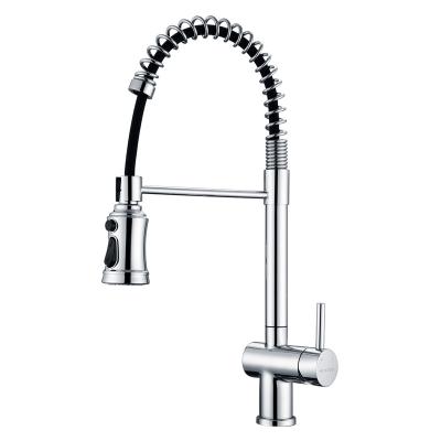 China Pull Out Spray cUPC 304 Stainless Steel Chrome Single Handle Pull Out Kitchen Sink Faucet Hot And Cold Water Mixer Tap With Sprayer for sale