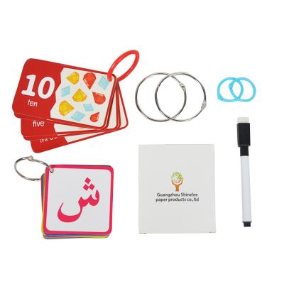 China Eco-Friend 28 Cardboard Letter Arabic Alphabet Custom Study Paper Educational Flash Cards For Kids for sale