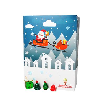 China Recycled Packaging Materials Advent Calendar Box Christmas Advent Custom Calendar Cardboard Gift Box With Plastic Tray for sale