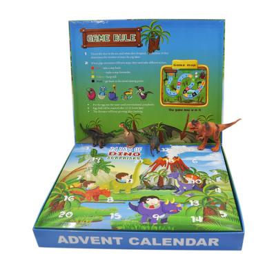 China 2020 Exquisite Rectangle Box Amazon Children's Wholesale Custom Toys Gift Box Dinosaur Advent Calendar 24 Days for sale