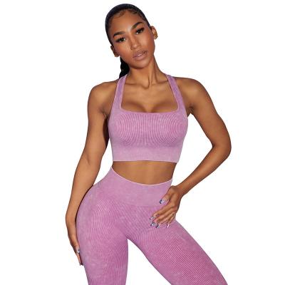 China Quik-Dry Padded Cute Gym Fitness Yoga Tank Top Wireless Crop Tank Top Workout Sports Women Breathable Sports Bras Women for sale