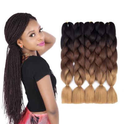 China Wholesale Synthetic High Temperature Fiber Synthetic Pre-Stretched Xpression Hair Crochet Extensions Super Yaki Ombre Color Elephant Expression Braid Braiding Hair for sale