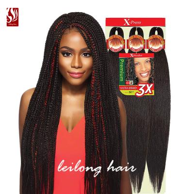 China Ez Braid Crochet Hair Synthetic Elephant Braids Wholesale 26 Inch 3X Prestretched Braiding Hair Extensions Bulk High Quality Synthetic Braiding Elephant Hair Pre-made stretched EZ braiding hair for sale