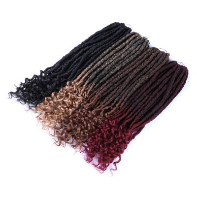 China High Temperature Cheap High Temperature Soft Straight Faux Locs Ombre Goddess Goddess Fiber Synthetic Hair Dread Locs Faux Locs Crochet Braids Hair Extensions for sale