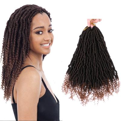 China Synthetic Fiber Bomb Twists Curly Hair Extensions Black Ombre Passion Twist Crochet Braids Kinky Curly Faux Locs Braiding Hair Volume for sale