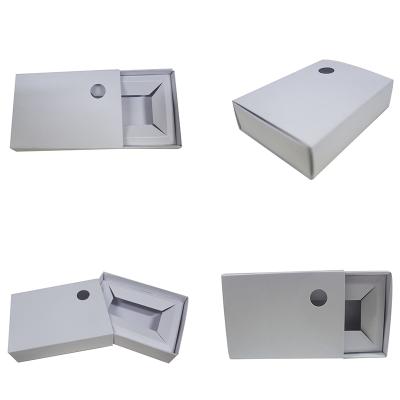 China High Quality Eco Friendly Recyclable White Color Custom Paper Folding Drawer Box With Recycled Insert for sale