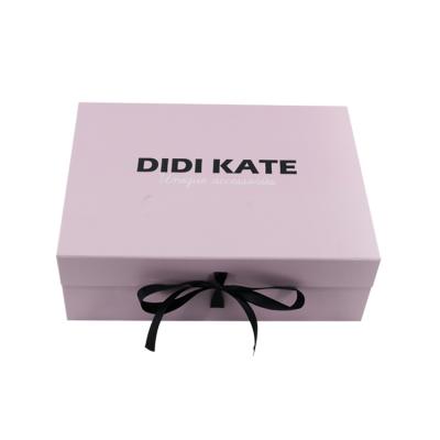 China China Manufacturer Recyclable Cardboard Book Shape Rigid Gift Box With Ribbon Bow for sale