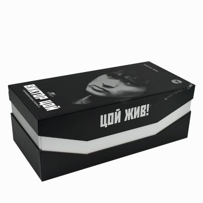 China Recyclable Custom Luxury Black Hard Cardboard Gift Lid And Base Box for sale