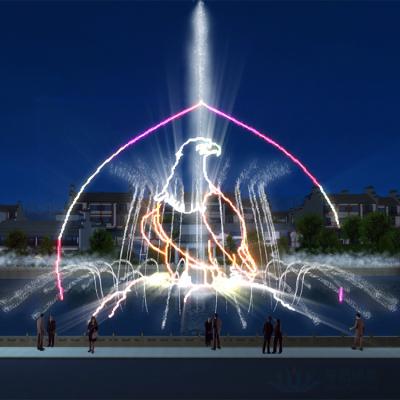 China Easy outdoor decorative modern music lake water screen movie dance fountain stainless steel installment with LED lights for sale