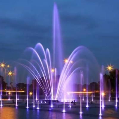 China Easy Manufacture Outdoor Dry Fountain Installment Stainless Steel Sprinklers Underground Music Dance Dry Land Water Fountains LED Lights For Plaza for sale