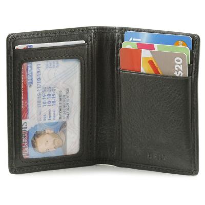 China Fashion PU Leather ID Card Holder Customize Mens Leather Credit Card Holder Wallet for sale