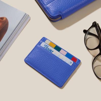 China Vintage Customize Mens Leather Slim RFID Card Holder Credit Card Holder Wallet for sale