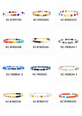 중국 16.5-17cm Tila 구슬 팔찌, 두 가닥 유리 구슬 팔찌 12 혼합 색상 판매용