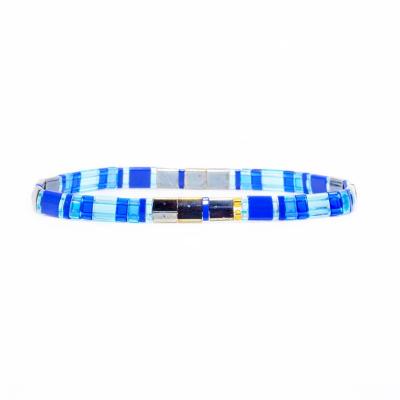 China Bracelete azul do grânulo de Tila, braceletes boêmios da amizade com grânulos à venda