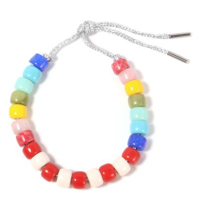 China Pulsera de las gotas del Forte del OEM 6*8m m, pulsera de piedra de la amistad hecha a mano del arco iris en venta