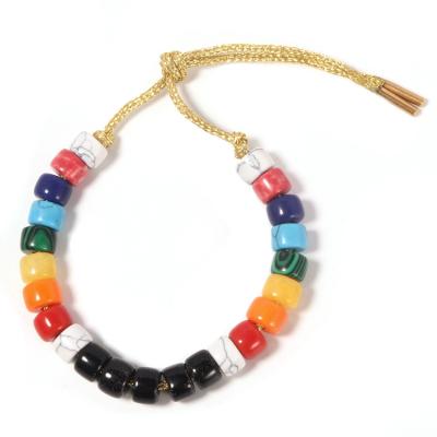 China gotas pulsera, multicolor de piedra del Forte de 8m m de la pulsera de la turquesa blanca de la malaquita en venta