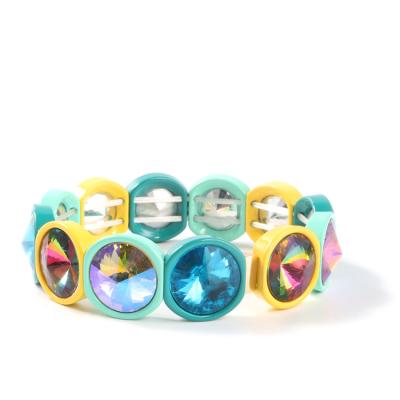 China Handgemachtes Ausdehnungs-Email-Fliesen-Armband, Regenbogen Crystal Diamond Bead Bracelets zu verkaufen