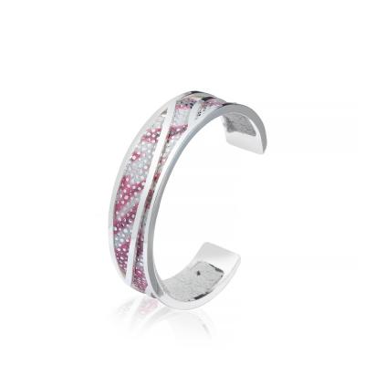 Cina Larghezza di Sterling Silver Cuff Bracelet 13mm di rosa caldo con l'apertura regolabile in vendita