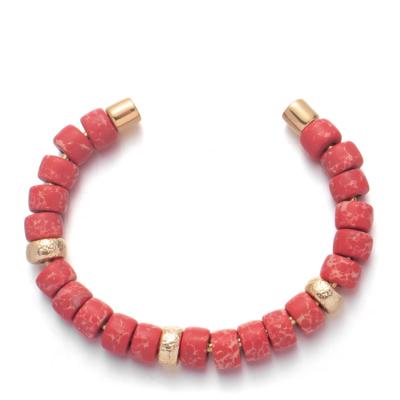 Chine Les bracelets démontables de DIY avec or impérial rouge de la pierre 18k de perles du vrai ont plaqué à vendre