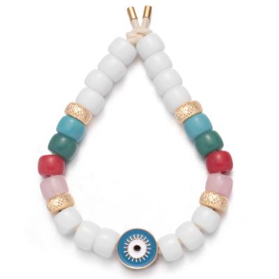 China Ajustáveis elásticos do bracelete de Eve Eyes Enamel Forte Beads com 2.0mm ampliam o furo à venda