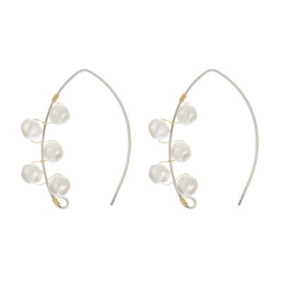 China Personalized White Pearl Stud Gold Plated Ear Clip Pearl Earrings Jewelry Custom à venda