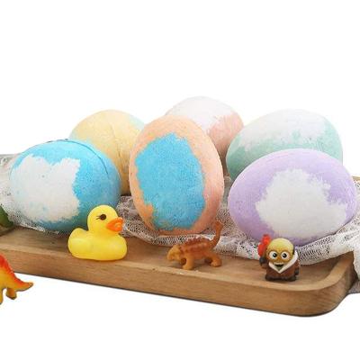 China OEM custom natural organic vegetarian kids toys bath bombs gifts set dinosaur egg bath bombs for sale