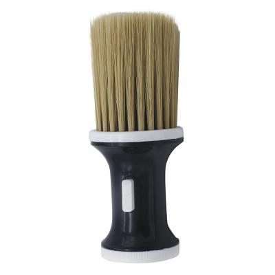 China Soft And Smooth Salon Handle Plastic Round Neck Brushes Black Fiber Hair Powder Neck Brush With Plastic Handle for sale