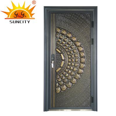 China Modern Made in China Iron Frame Anti-theft Front Steel Door Carving Design Catalog Modern Honeycomb Door Core for sale