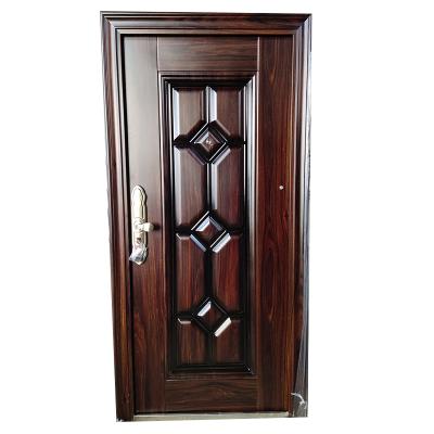 China Modern Glass Steel Door Design Wrought Iron Steel Door Nigeria Cold Rolled Steel Door Frame for sale