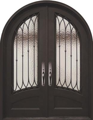 China Modern Lowes Security Iron Main Arched Front Entry Door Grille Designs for sale