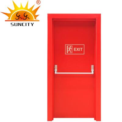 China Modern Cheap Price 30 60 120 Min Certificate Fire Rated Steel Escape Door With Push Bar for sale