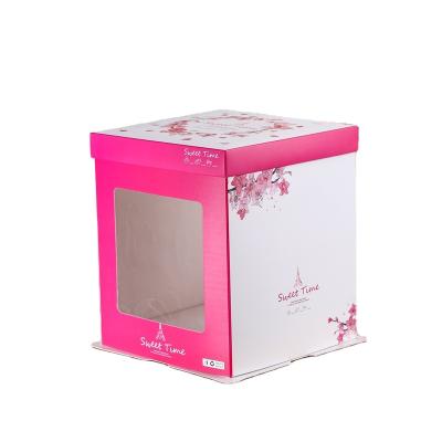 China Recycled Materials Guaranteed Quality Suitable Price Exquisite Transparent Cake Box Paper Boxes Heightened for sale