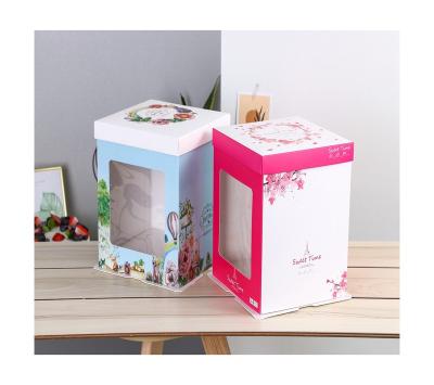 China Recycled Materials Factory Sale Various Different Exquisite Cake Box Transparent Paper Boxes Heightened for sale