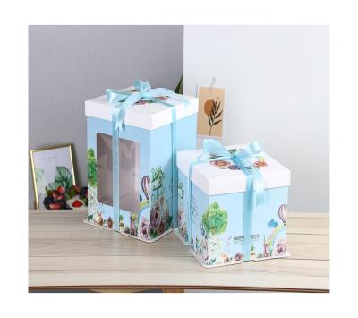 China Recycled materials sell well new type cake gift box exquisite transparent paper boxes intensified for sale