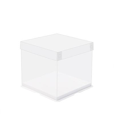 China Recycled Materials Guaranteed Quality Suitable Price Fully Transparent Plastic Birthday Cake Box Gift With Lid for sale