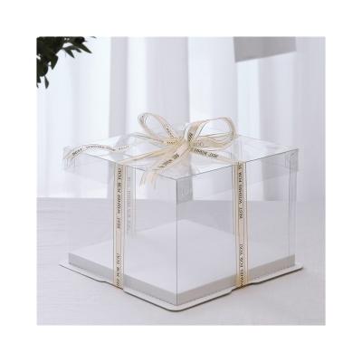 China Top Quality Materials Best Price Recycled Plastic Birthday Valentines Day Cake Box Fully Transparent Gift With Lid for sale