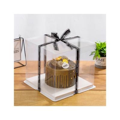 China Recycled Widely Used Various Materials Factory Sale Plastic Birthday Cake Box Durable Fully Transparent Gift With Lid for sale