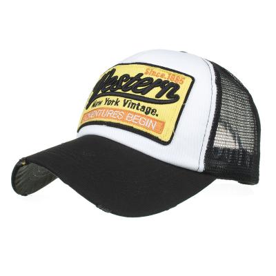 China Wholesale JOINT Washed Cotton Mesh Trucker Baseball Cap Peaked Sun Hat Customized Logo With Embroidery Printing Woven Label for sale