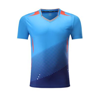 China Anti-wrinkle customized men's and women's badminton clothes, table tennis sports T-shirt, promotion marathon event sublimation printing t-shirt for sale