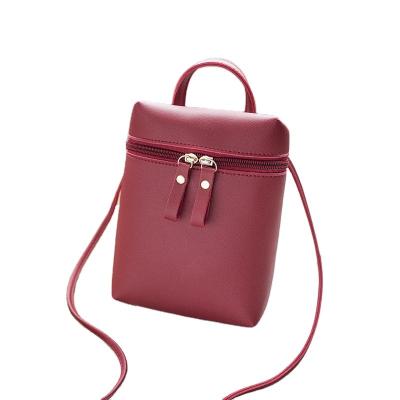 China Fashion\Wholesale 2021 New Simple Cheap PU Bucket Bag Messenger Shoulder Bag Comfortable\Durable Fashionable Casual Portable Lady Cell Phone Bags for sale