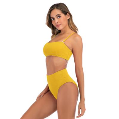 China Plus size two pieces European and American sexy swimsuit women's split bikini swimsuit high waist women's swimsuit for sale