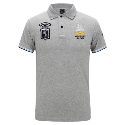 China 2020 New Anti-Wrinkle Mens Cotton Polo Air Force MA1 Short Sleeve Men's Sports T-shirt Customized Woven Label Patch Embroidery for sale